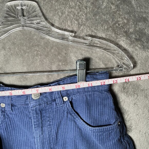 VTG Badge 90s Corduroy Shorts Women’s 16R Blue Relaxed Fit High Waist Baggy Surf - Picture 6 of 9